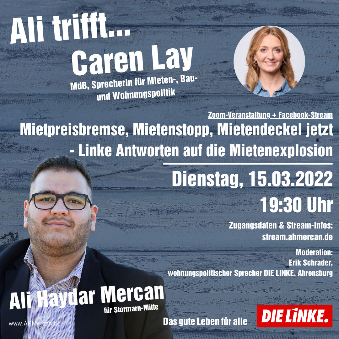Talk: Ali trifft… Caren Lay | Mietpreisbremse, Mietenstopp, Mietendeckel jetzt! – Linke Antworten auf die Mietenexplosion